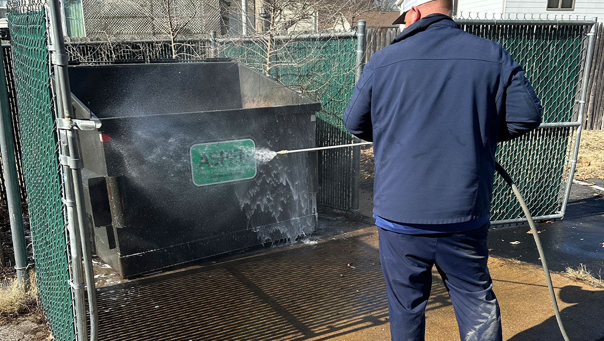 Dumpster Pad Cleaning St. Louis | Exterior Commercial Cleaning Company Near Me