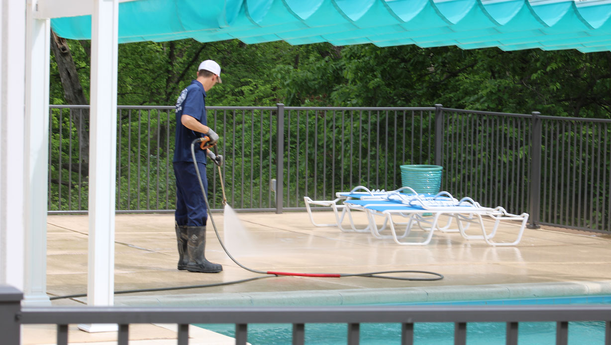 Poolside, Pool Deck & Patio Cleaning St. Louis | Exterior Commercial Cleaning Company Near Me